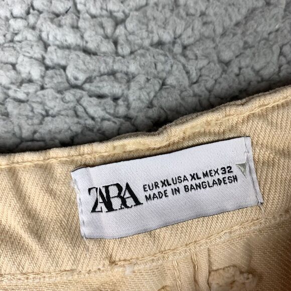 zara high waist wide leg pants Women’s XL (32 Waist)‎ cream 8197/215 New Office - Picture 11 of 16